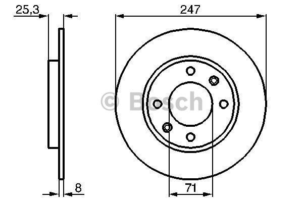 Bosch Rear brake disc, non-ventilated – price 68 PLN