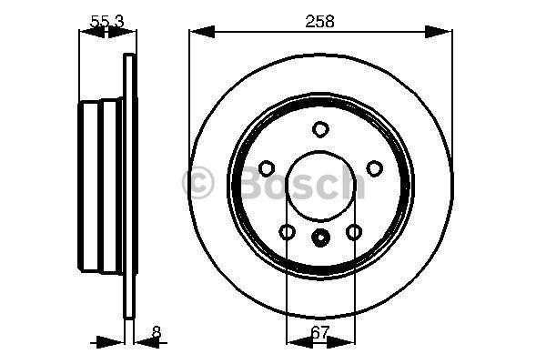 Rear brake disc, non-ventilated Bosch 0 986 478 475