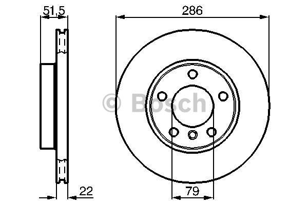 Front vented brake disc Bosch 0 986 478 513