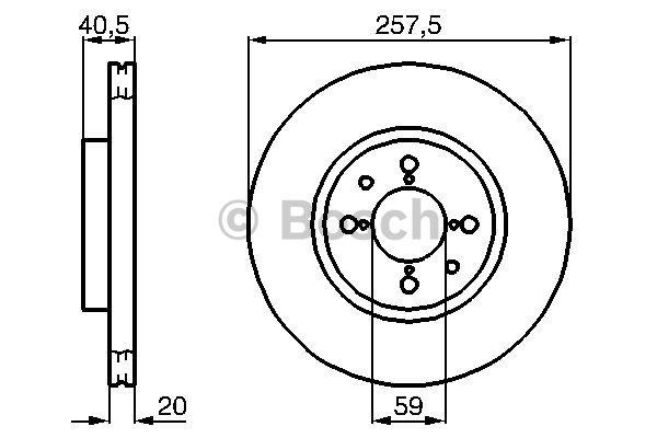 Bosch Front brake disc ventilated – price 119 PLN