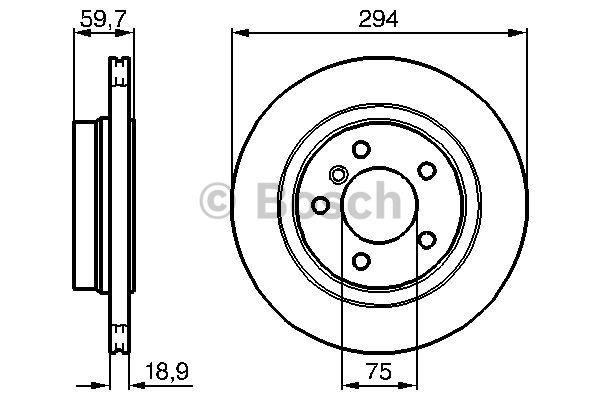 Bosch Rear vented brake disc – price 169 PLN