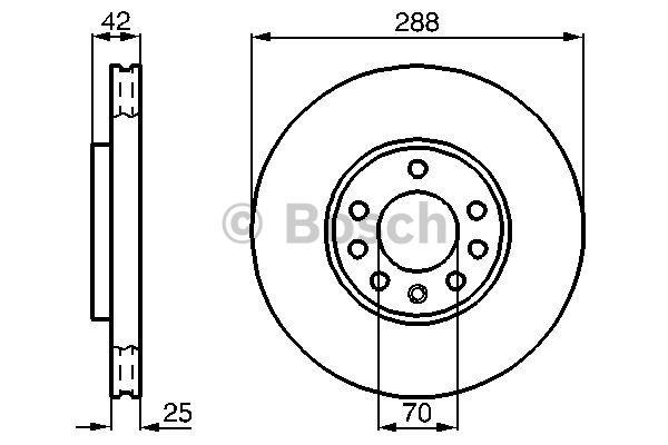 Front vented brake disc Bosch 0 986 478 588