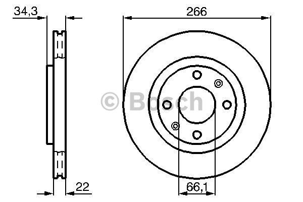 Front vented brake disc Bosch 0 986 478 618