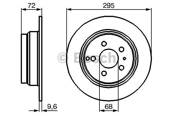 Bosch Rear solid brake disc – price 146 PLN