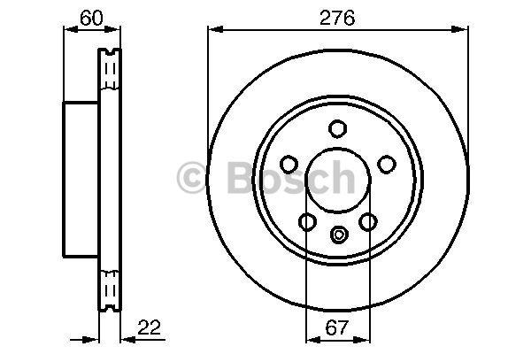 Bosch Front brake disc ventilated – price