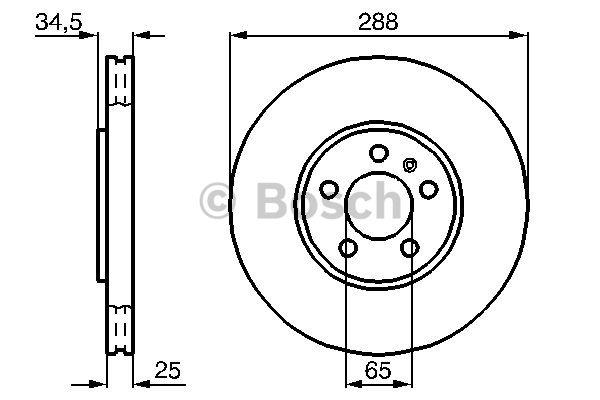 Bosch Front vented brake disc – price 197 PLN