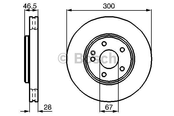 Front vented brake disc Bosch 0 986 478 876