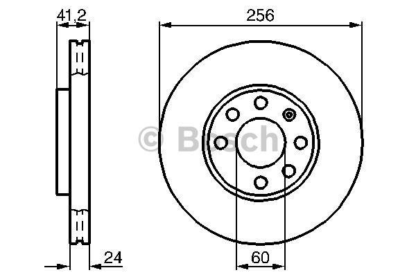 Front brake disc ventilated Bosch 0 986 478 881