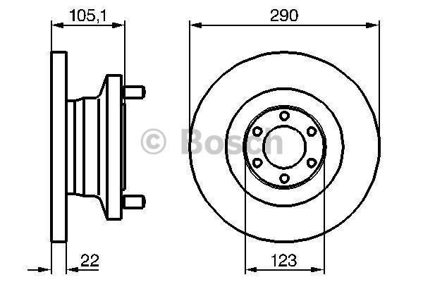 Bosch Unventilated front brake disc – price [object Object] PLN