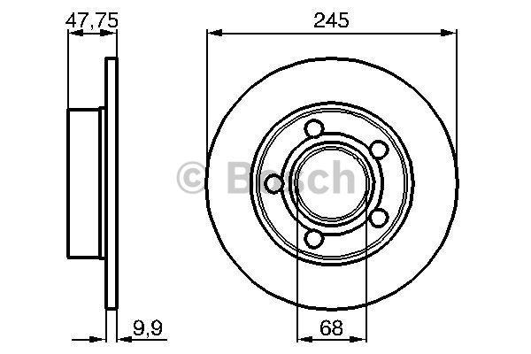 Rear solid brake disc Bosch 0 986 478 888