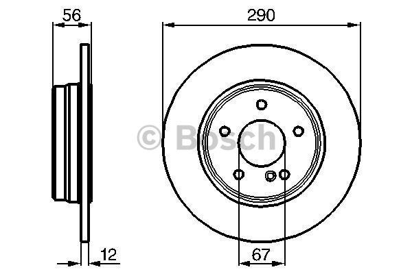 Bosch Rear solid brake disc – price 152 PLN
