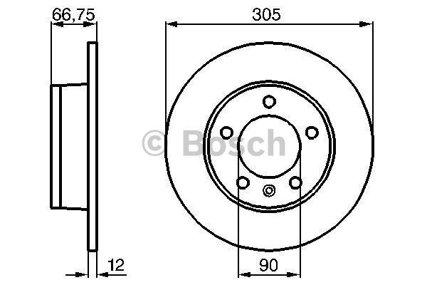 Rear solid brake disc Bosch 0 986 478 970
