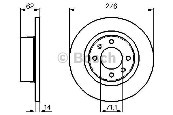 Bosch Rear solid brake disc – price 157 PLN