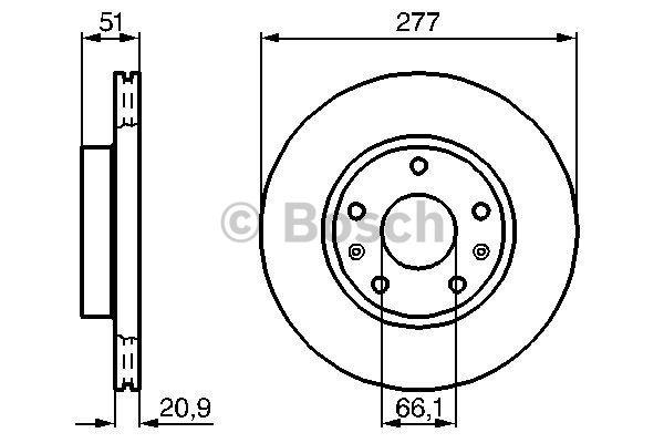 Front vented brake disc Bosch 0 986 478 992