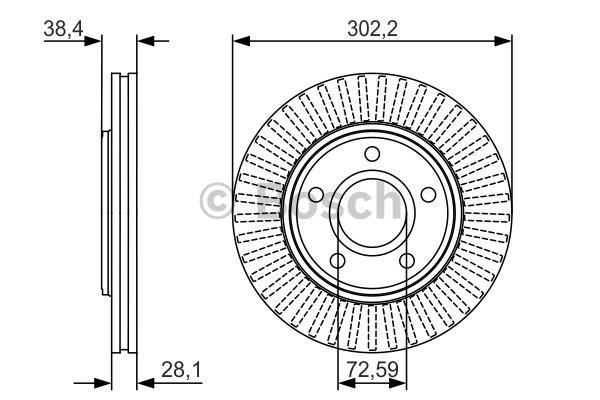 Front vented brake disc Bosch 0 986 479 046