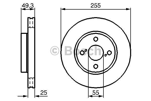 Front vented brake disc Bosch 0 986 479 085
