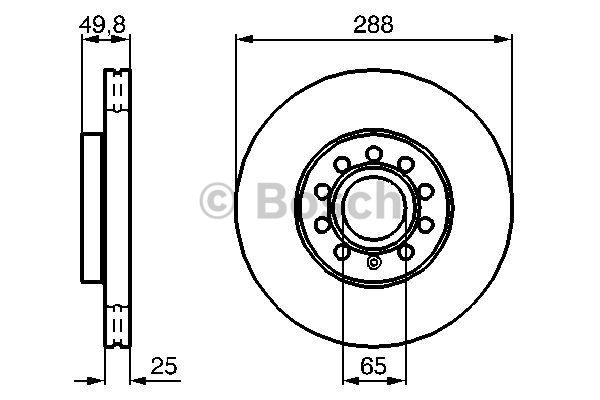 Front vented brake disc Bosch 0 986 479 088