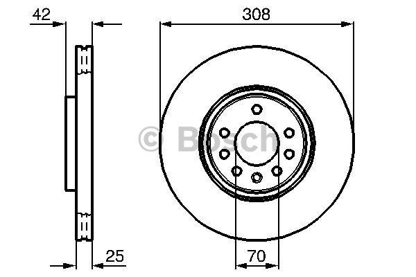 Bosch Front vented brake disc – price 217 PLN