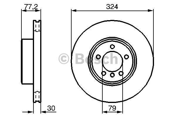 Front vented brake disc Bosch 0 986 479 115