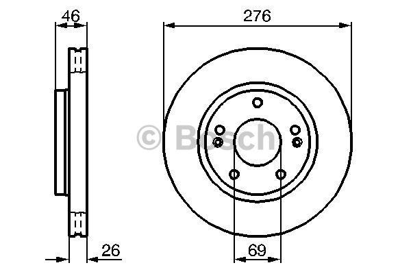 Bosch Front vented brake disc – price [object Object] PLN