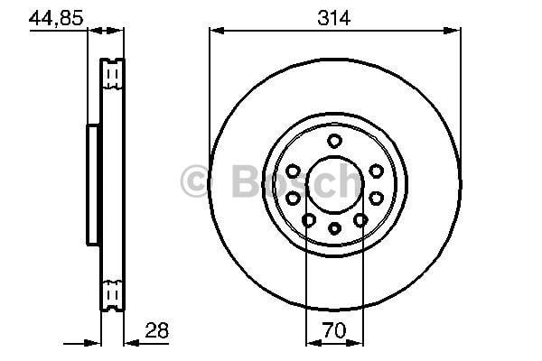 Bosch Front vented brake disc – price 262 PLN