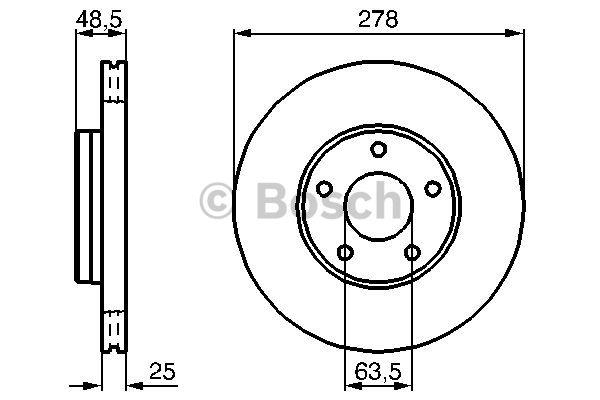 Front brake disc ventilated Bosch 0 986 479 173