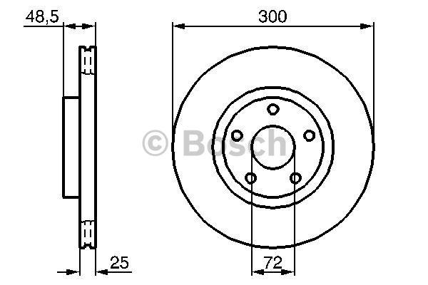 Front vented brake disc Bosch 0 986 479 183