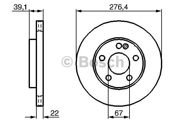 Front vented brake disc Bosch 0 986 479 186