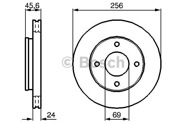 Front brake disc ventilated Bosch 0 986 479 187