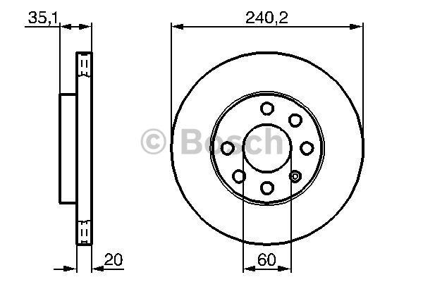 Front vented brake disc Bosch 0 986 479 190