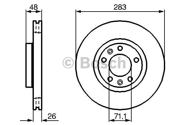 Front vented brake disc Bosch 0 986 479 193