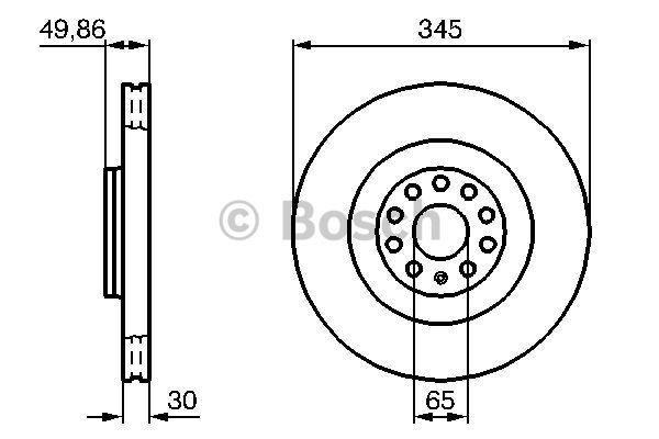 Front brake disc ventilated Bosch 0 986 479 204
