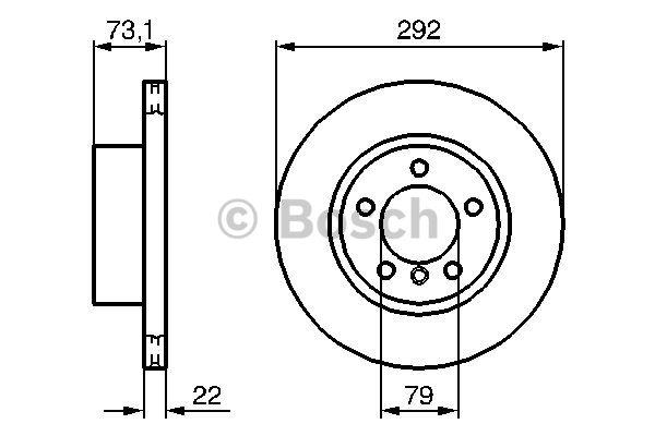 Front vented brake disc Bosch 0 986 479 214