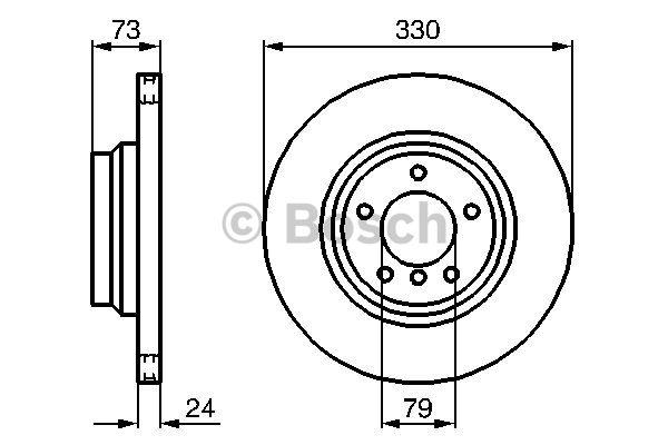 Front vented brake disc Bosch 0 986 479 215