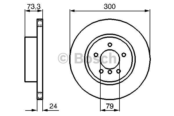 Front vented brake disc Bosch 0 986 479 216