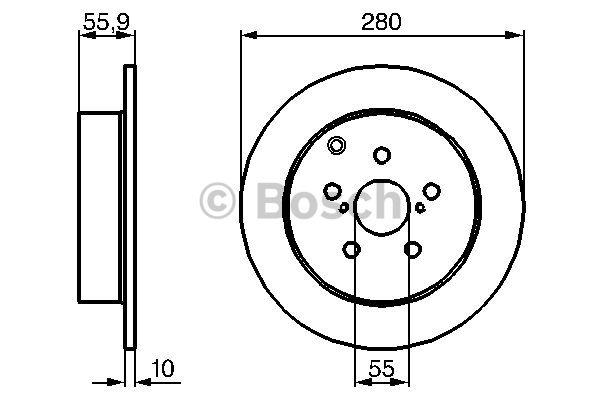 Rear solid brake disc Bosch 0 986 479 242