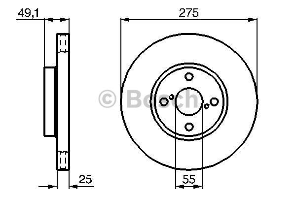 Bosch Front vented brake disc – price 202 PLN
