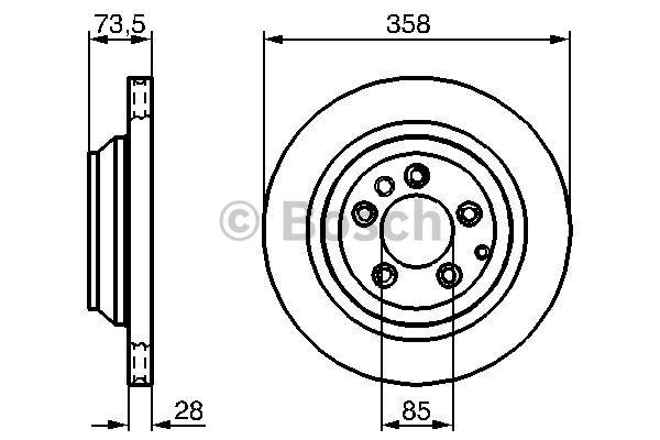 Rear vented brake disc Bosch 0 986 479 259