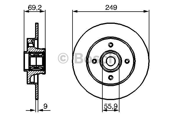 Bosch Rear solid brake disc – price 428 PLN