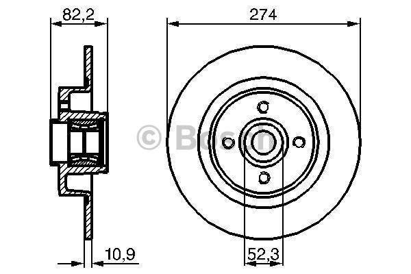 Bosch Rear solid brake disc – price 431 PLN