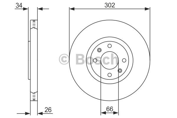 Front vented brake disc Bosch 0 986 479 288
