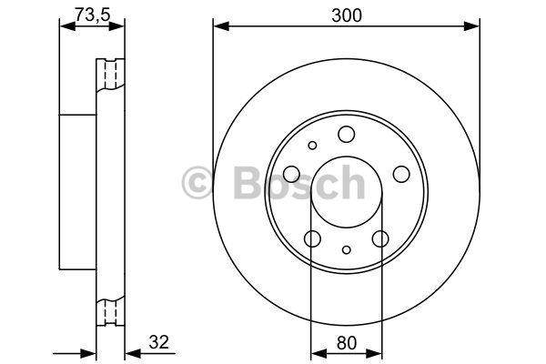 Bosch Front vented brake disc – price 307 PLN