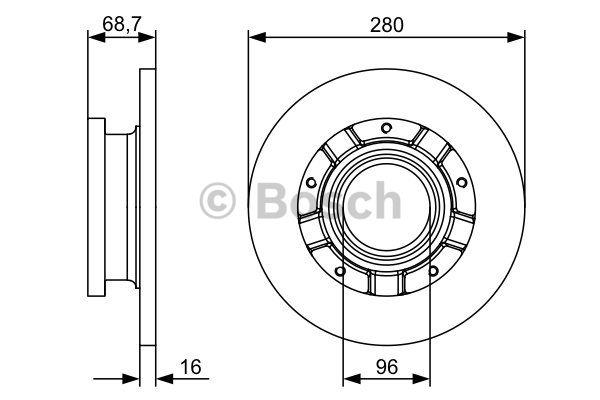 Rear solid brake disc Bosch 0 986 479 401