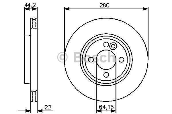 Bosch Front vented brake disc – price 180 PLN
