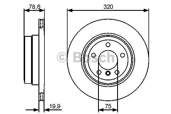 Rear vented brake disc Bosch 0 986 479 442