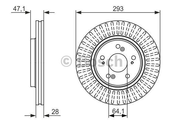 Front vented brake disc Bosch 0 986 479 456