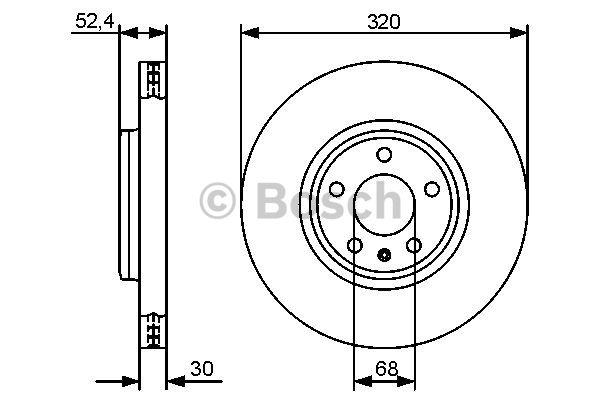 Bosch Front vented brake disc – price 347 PLN