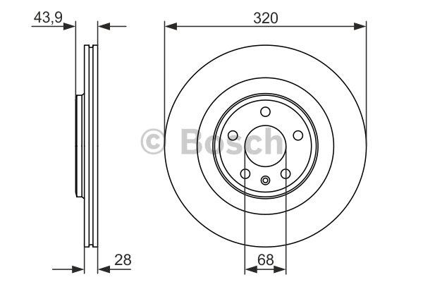 Bosch Front vented brake disc – price 239 PLN