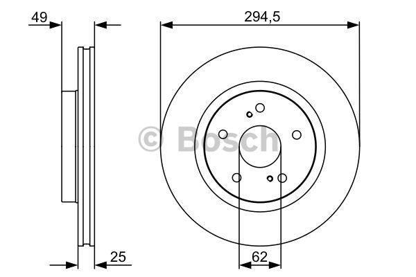 Front vented brake disc Bosch 0 986 479 559