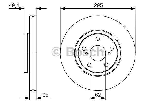 Front vented brake disc Bosch 0 986 479 560